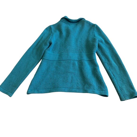 LL Bean Teal Button-Down Cardigan Sweater Vintage Angora Cotton Size XS Women's - Picture 6 of 11